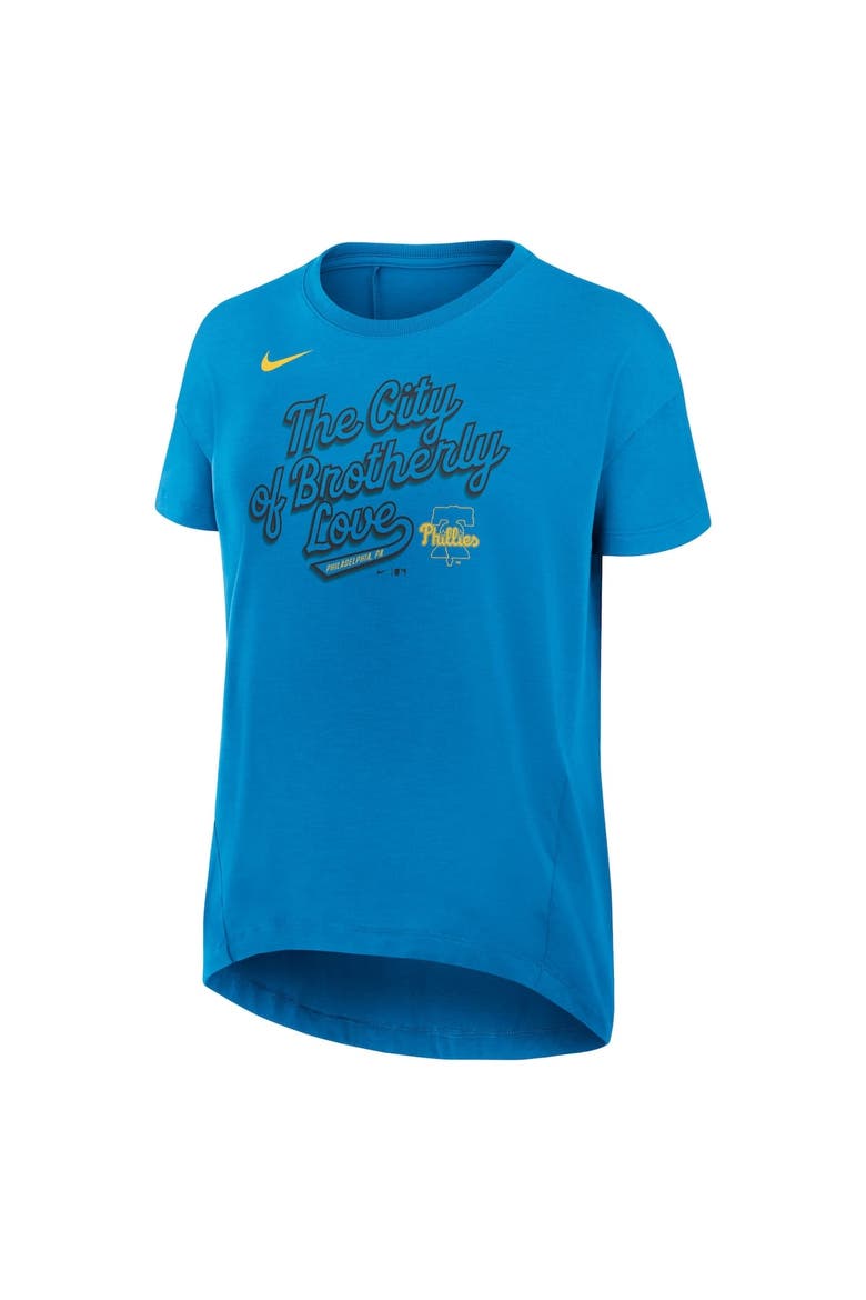 Women's Nike Blue Philadelphia Phillies 2025 City Connect Flowy Fashion Tri-Blend Performance T-Shirt, Alternate, color, Blue