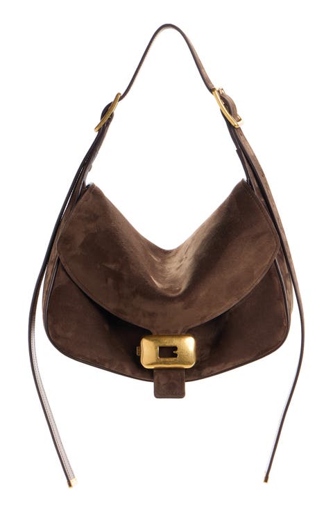Medium Clicca Suede Shoulder Bag