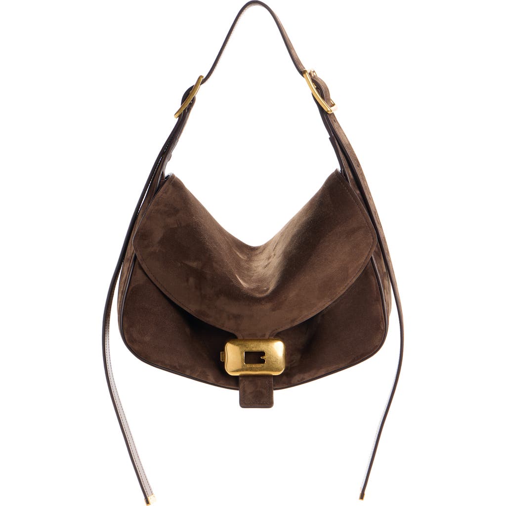 Balenciaga Medium Clicca Suede Shoulder Bag in 2255 Muscade at Nordstrom