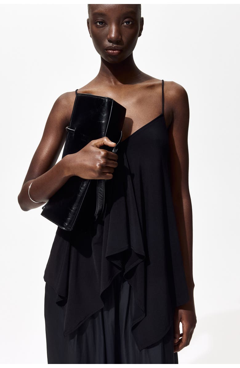 H&M Loose-fit Strappy Top, Alternate, color, Black