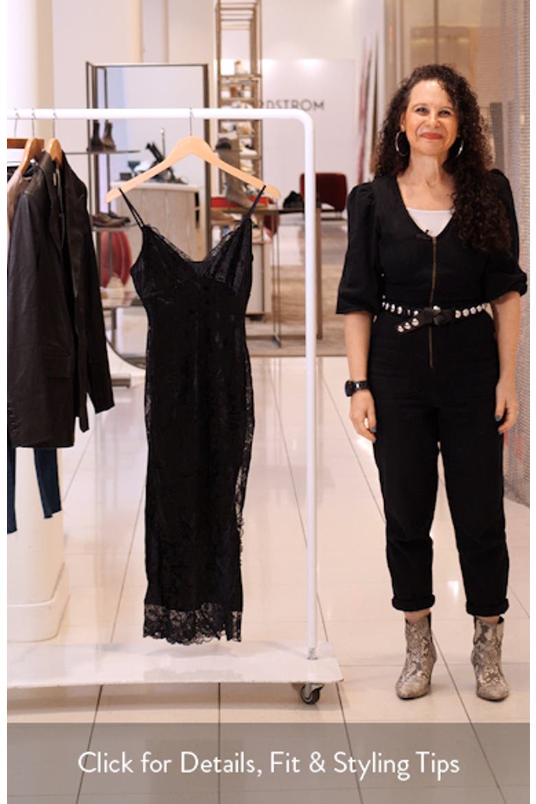 Raise A Toast Velvet & Lace Midi Slipdress video