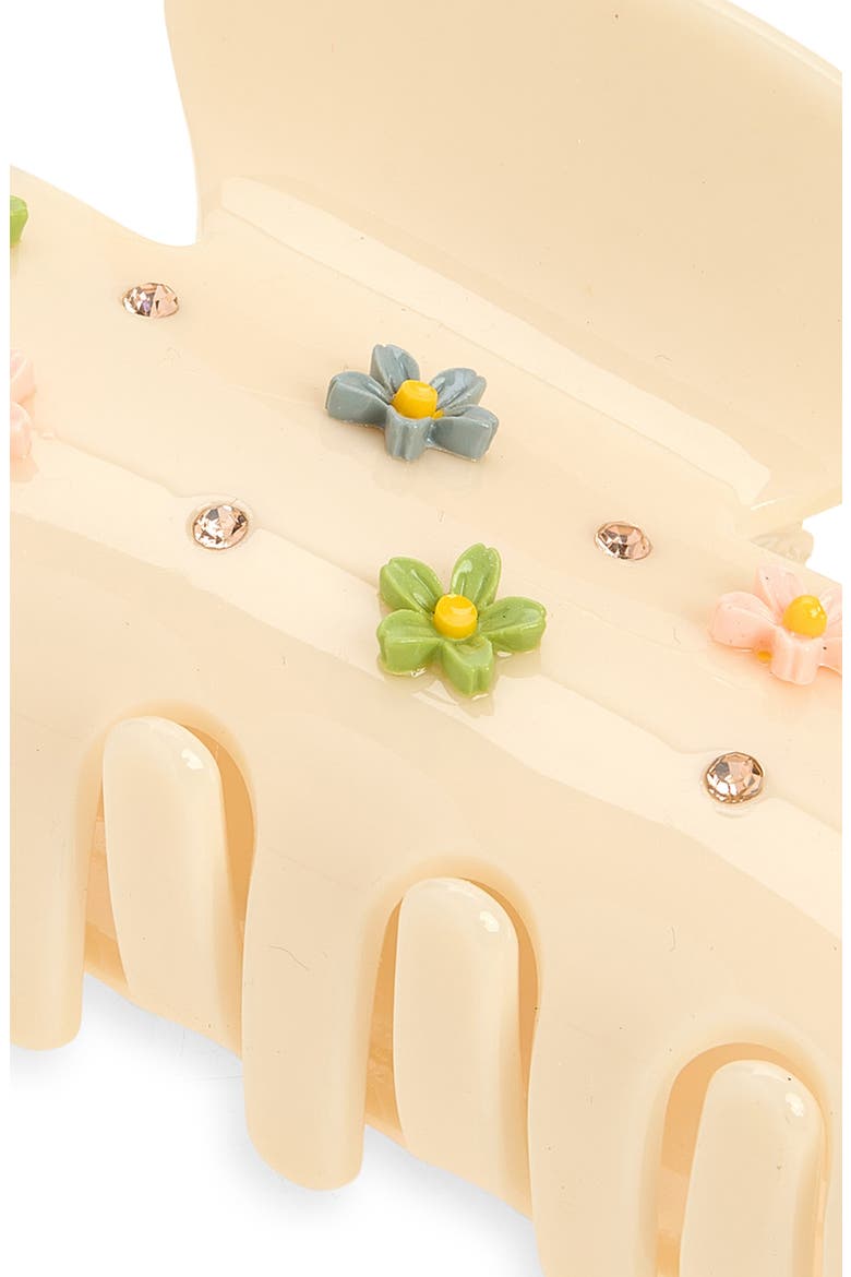 Kenna Embellished Claw Clip, Alternate, color, WHITE MULTI