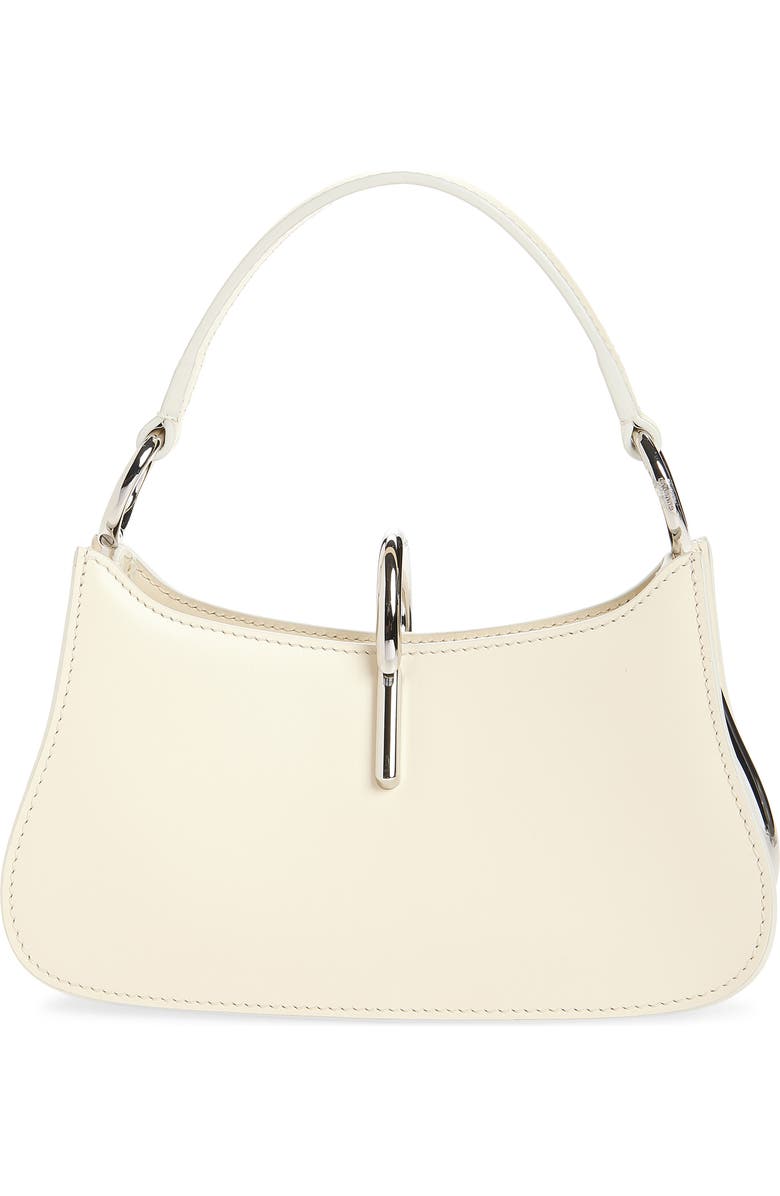 Rabanne Micro Ring Leather Top Handle Bag, Alternate, color, Ivory/ Silver