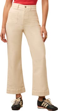 Faherty Patch Pocket High Waist Wide Leg Stretch Terry Pants