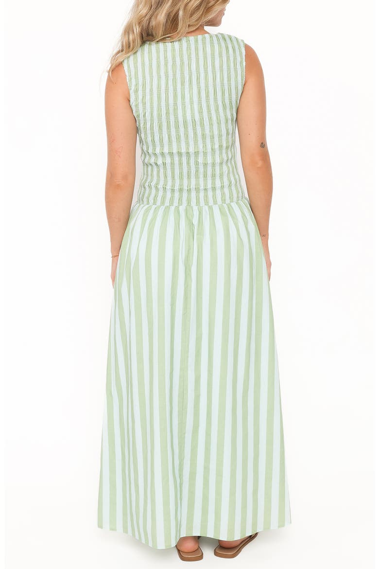 Maleny Sleeveless Maxi Sundress, Alternate, color, BLUE/ GREEN STRIPE