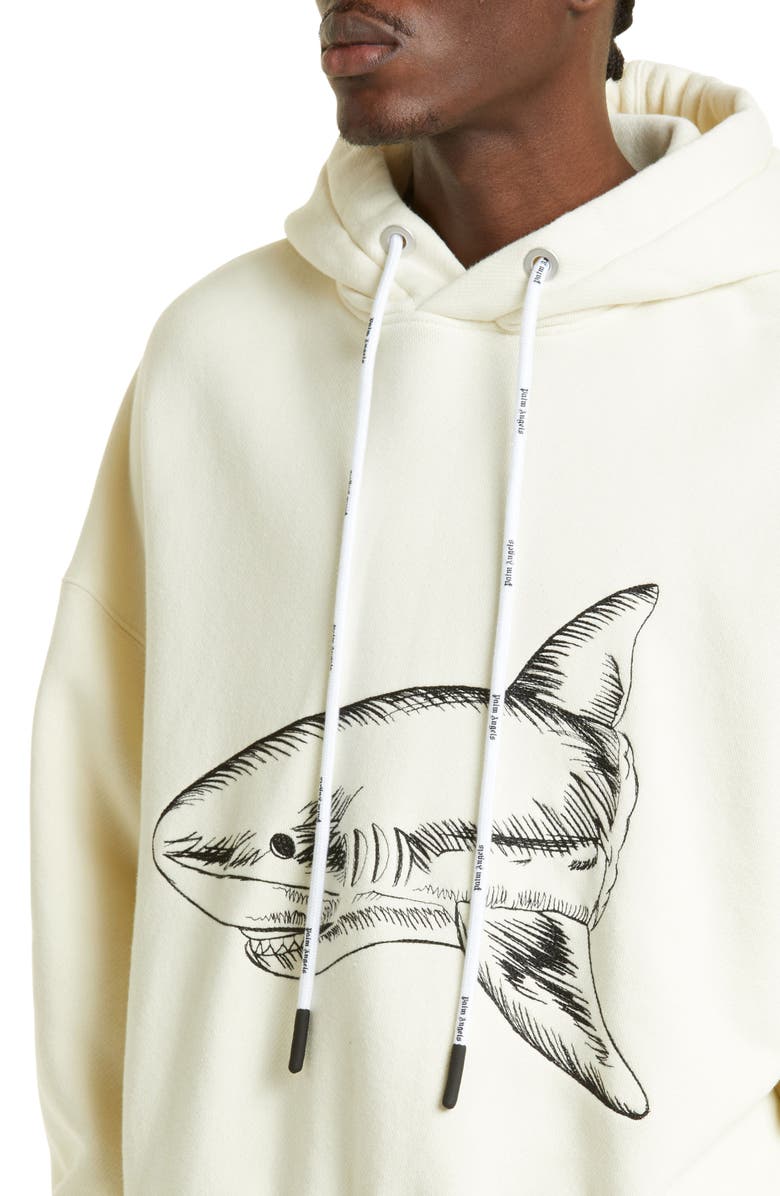 Palm Angels Split Shark Cotton Graphic Hoodie, Alternate, color, 
