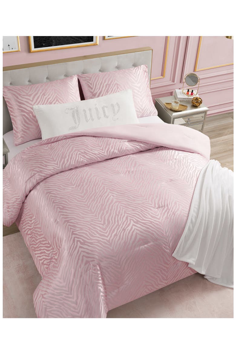 Glam Zebra Comforter & Sham Set, Alternate, color, PINK ZEBRA