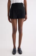 Givenchy Pleated Wool Grain de Poudre Shorts