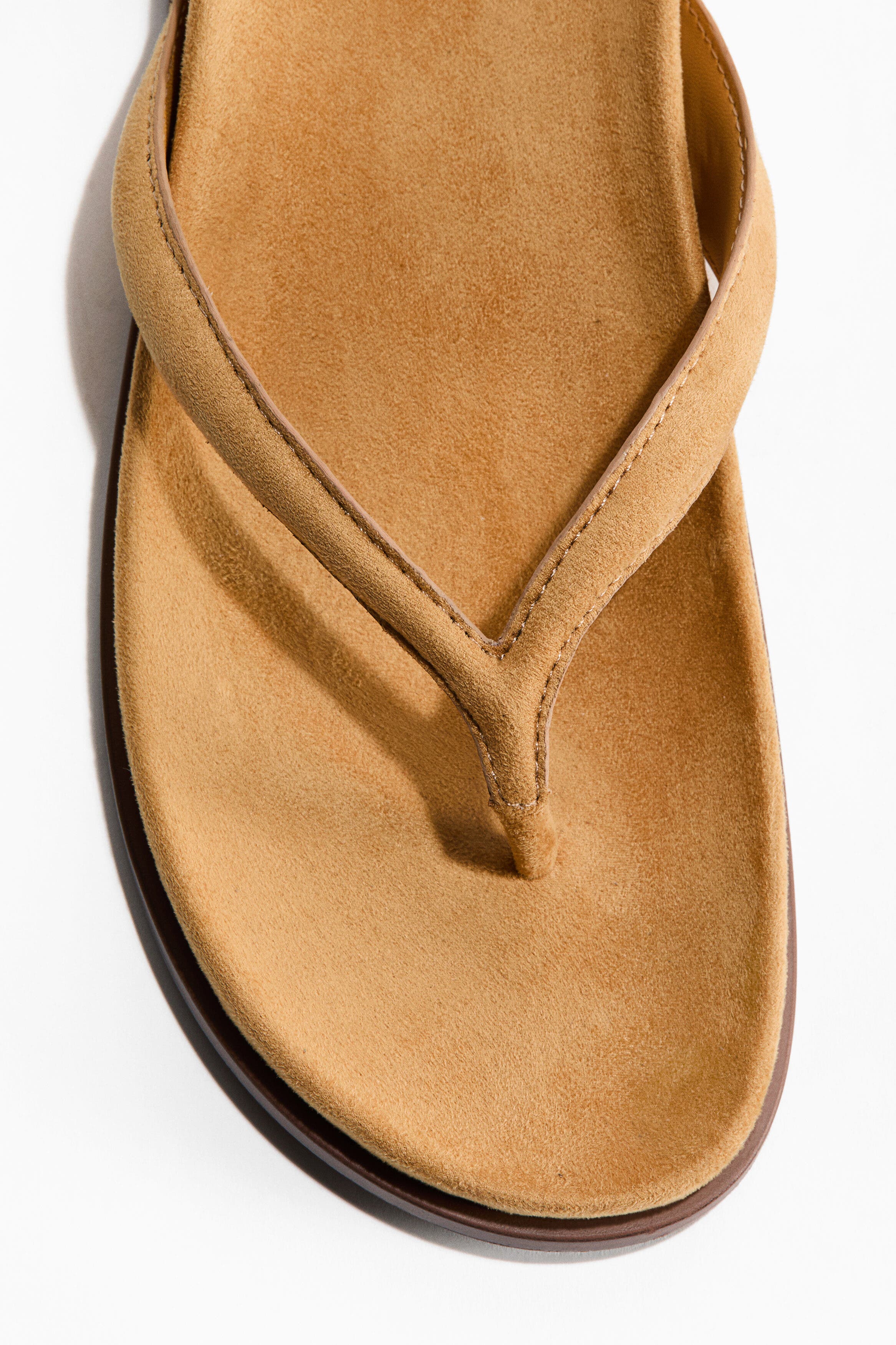 H&M Footbed Flip-flops, Alternate, color, Mustard Yellow