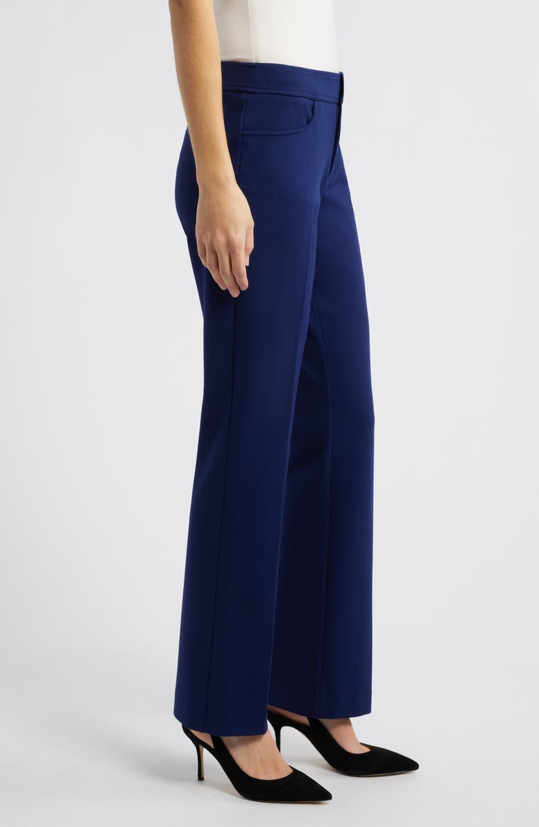 Anne Klein Flat Front Straight Leg Pants, Alternate, color, Distant Mountain