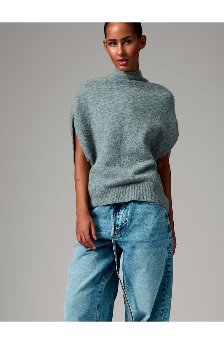 DAY Birger et Mikkelsen Frodie Mock Neck Draped Vest, Main, color, Grey Melange