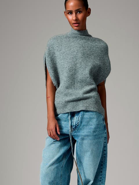 Frodie Mock Neck Draped Vest