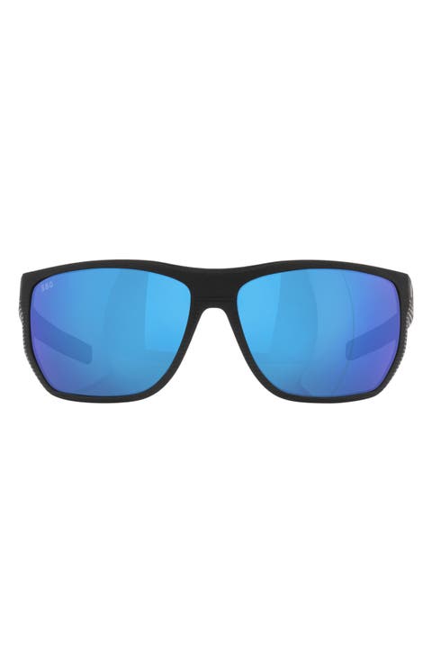 Santiago 63mm Oversize Polarized Rectangular Sunglasses