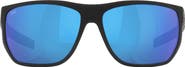 Costa Del Mar Santiago 63mm Oversize Polarized Rectangular Sunglasses