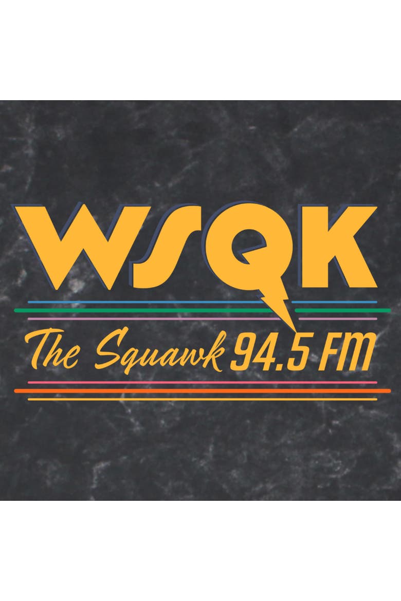 Men's Stranger Things Vintage Radio The Squawk WSQK  Graphic T-Shirt, Alternate, color, Black
