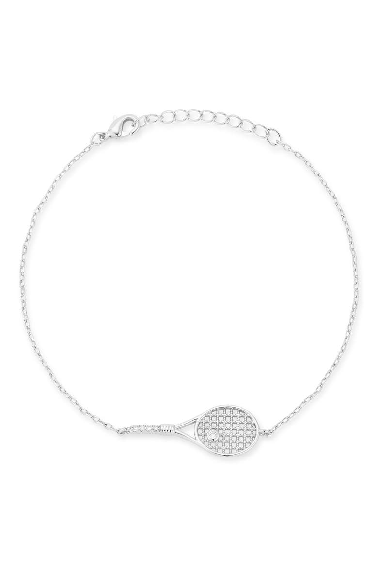 Tennis Racket Pendant Bracelet, Main, color, SILVER