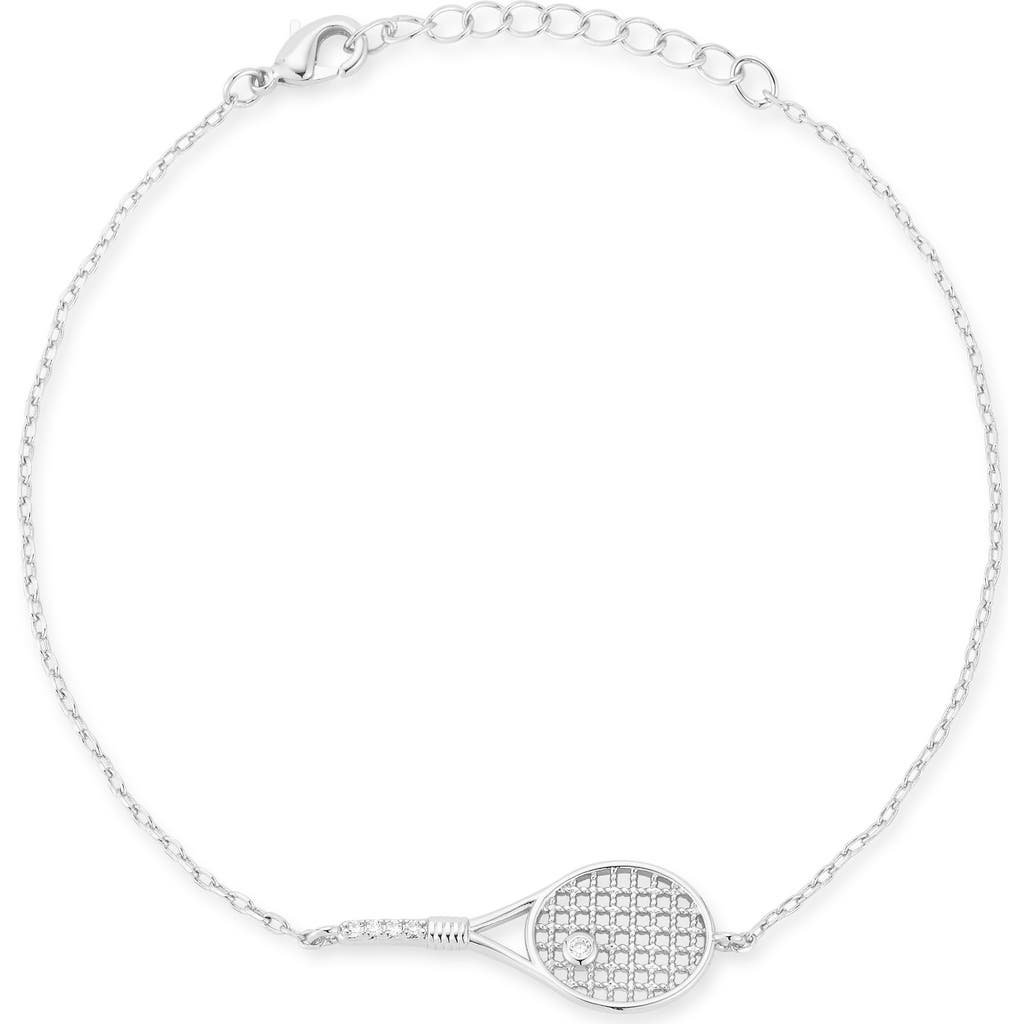 Sphera Milano Tennis Racket Pendant Bracelet In Silver