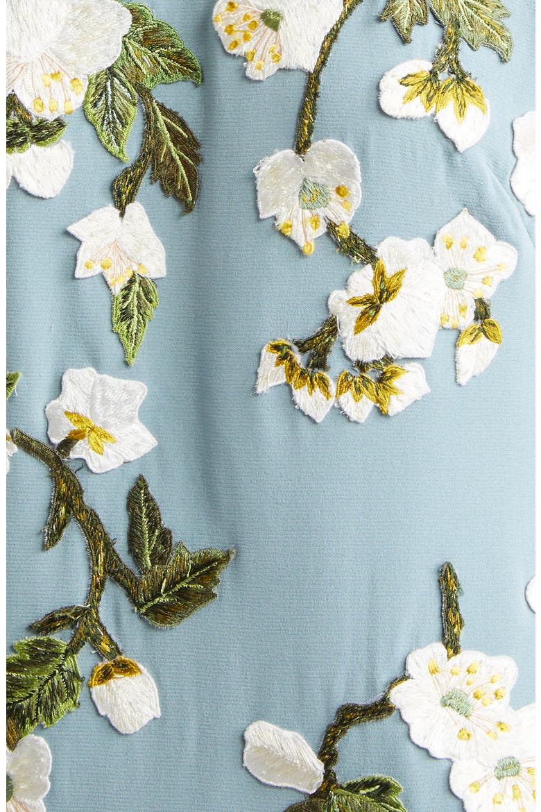 Cherry Blossom Embroidered Dégradé Georgette Gown, Alternate, color, SEAGLASS/ IVORY