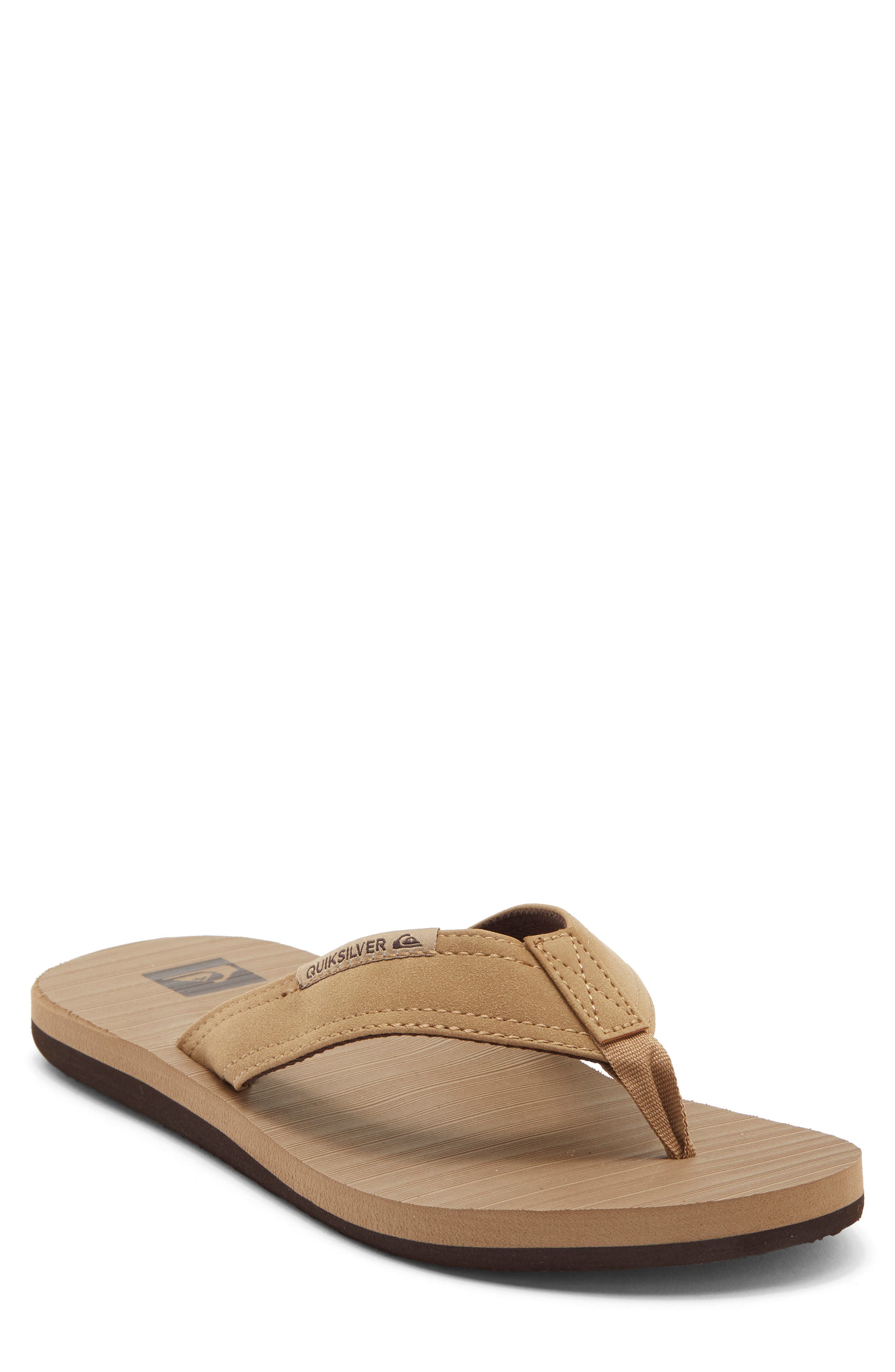 Quiksilver Carving Faux Suede Flip Flop Sandal