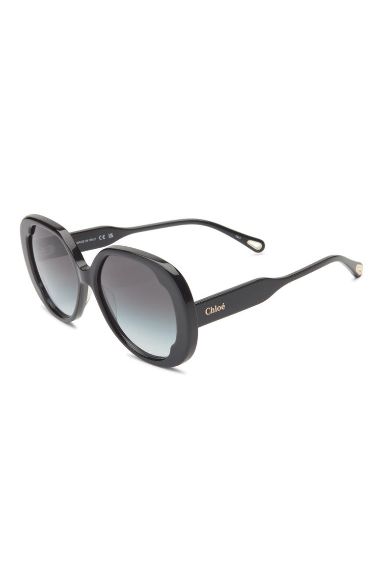 56mm Round Sunglasses, Alternate, color, BLACK BLACK GREY