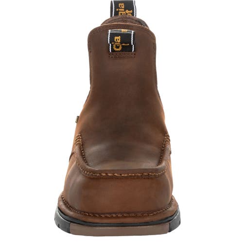 Georgia Boot Slipresistant Waterproofchelsea Work Boot In Brown