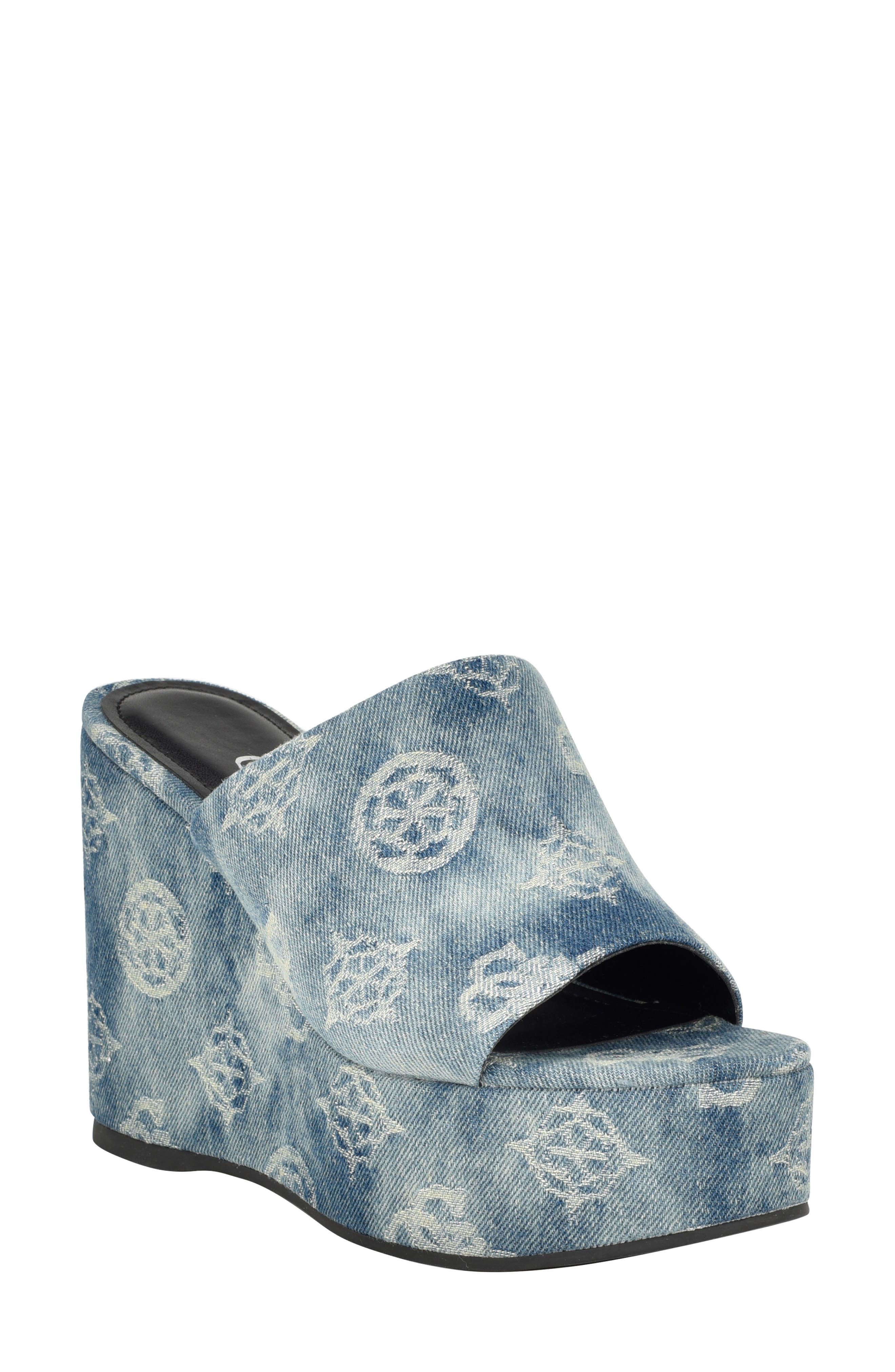 GUESS Yenise Platform Wedge Slide Sandal, Main, color, 