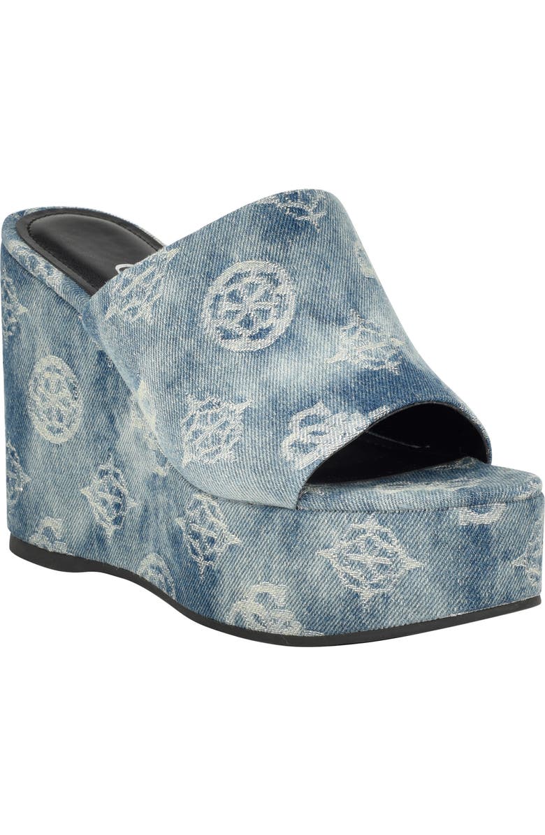 GUESS Yenise Platform Wedge Slide Sandal, Main, color,