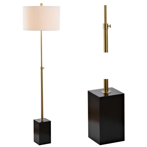 Jonathan Y Lafayette 65" Adjustable Height Led Floor Lamp, Brass/black In Brass Gold/black