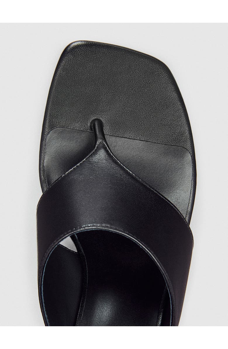 Reformation Sherlyn Wedge Thong Sandal, Alternate, color, Black Leather