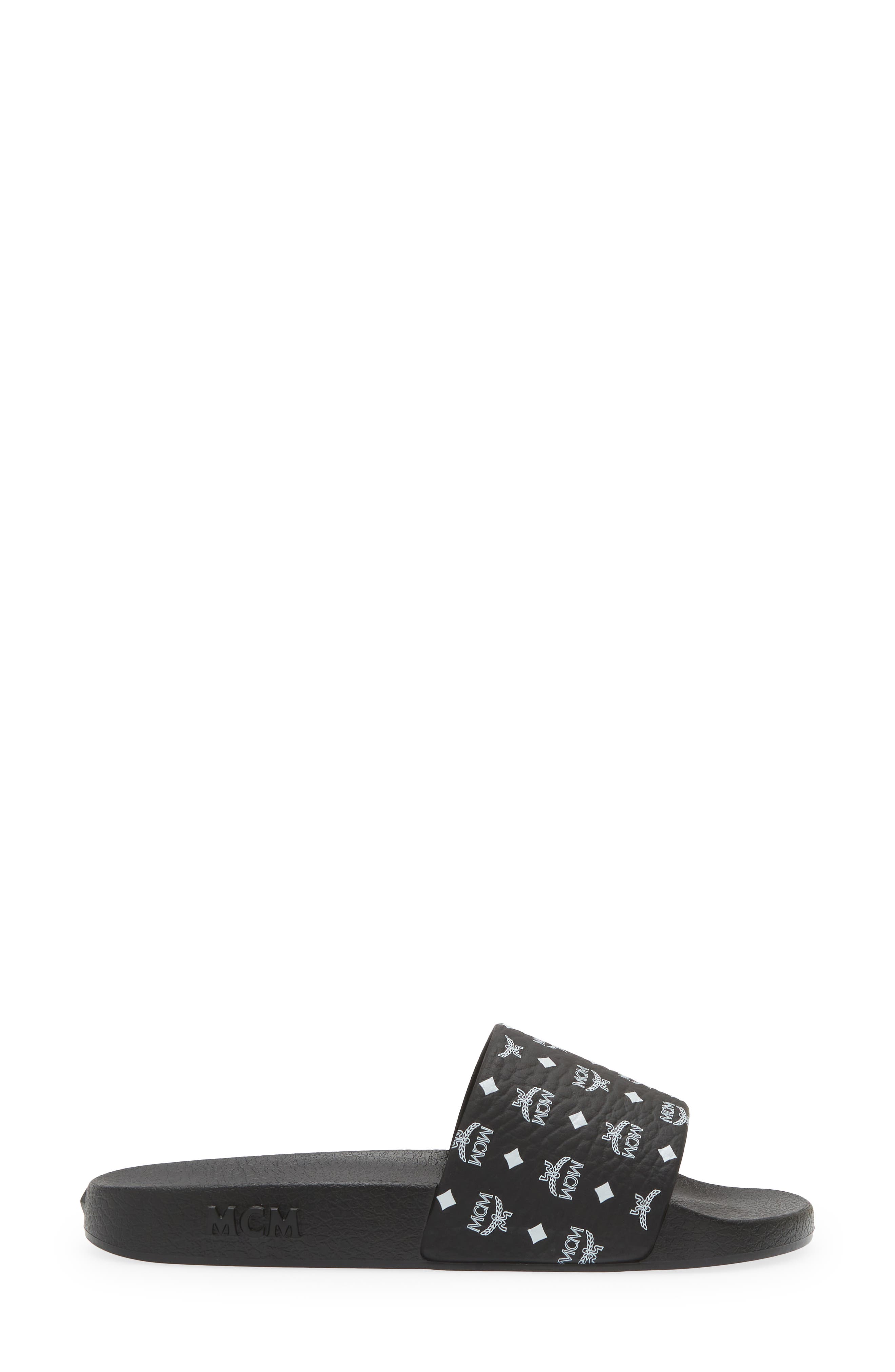 MCM Monogram Slide Sandal, Alternate, color, 