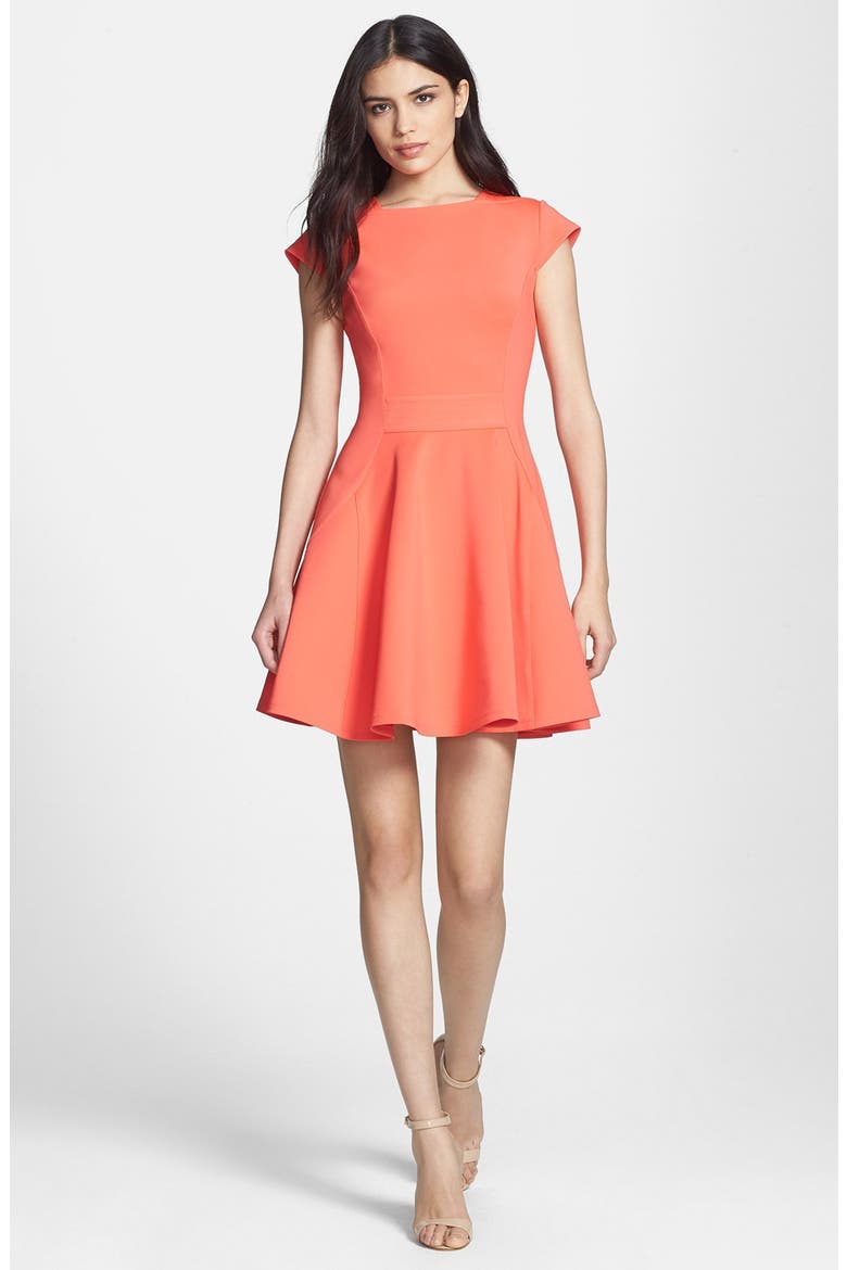Stretch Skater Dress, Main, color, BRIGHT RED