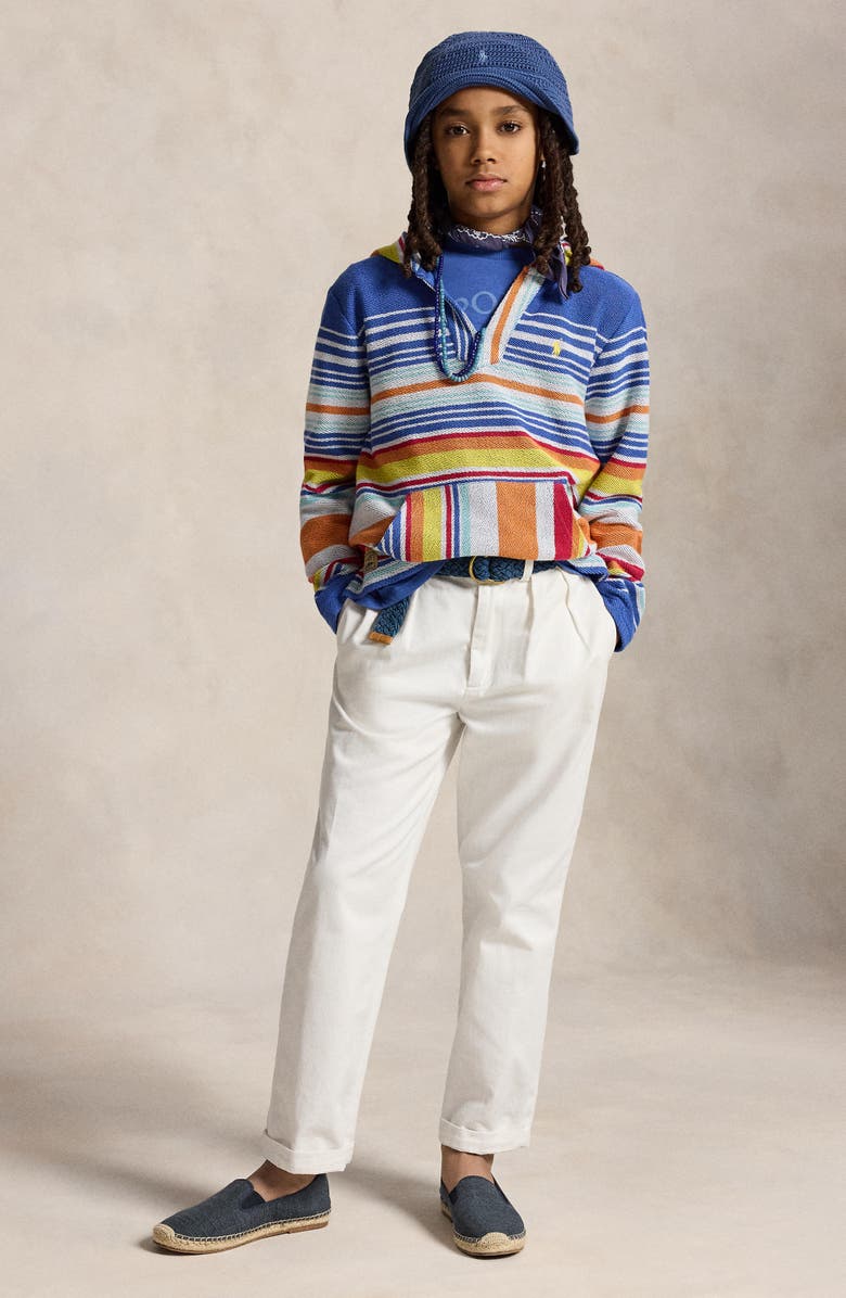 Polo Ralph Lauren Kids' Stripe Cotton French Terry Hoodie, Alternate, color, Bai Blue Multi