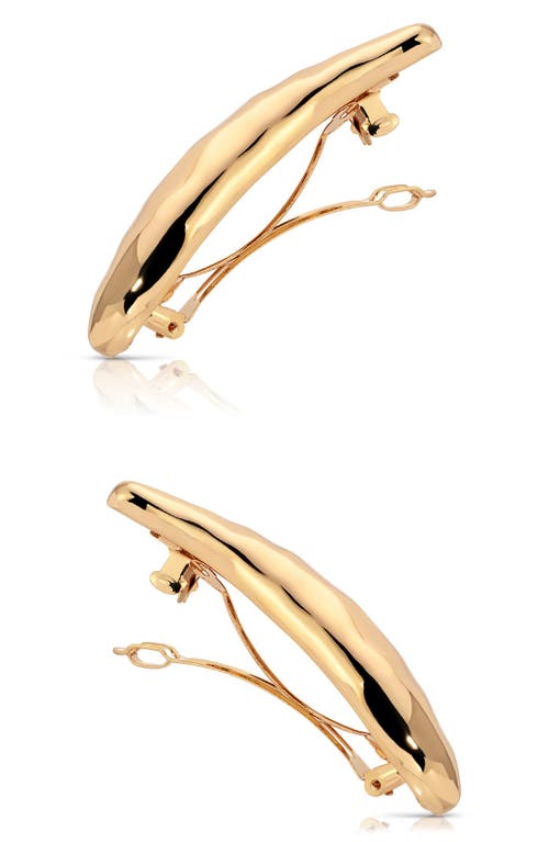Ettika Sophisticated Metal 2-pack Barrettes In Gold