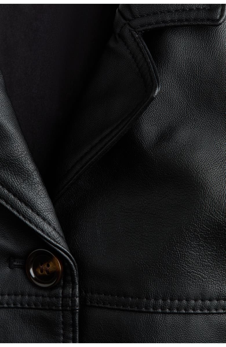 H&M Coated Jacket, Alternate, color, Black