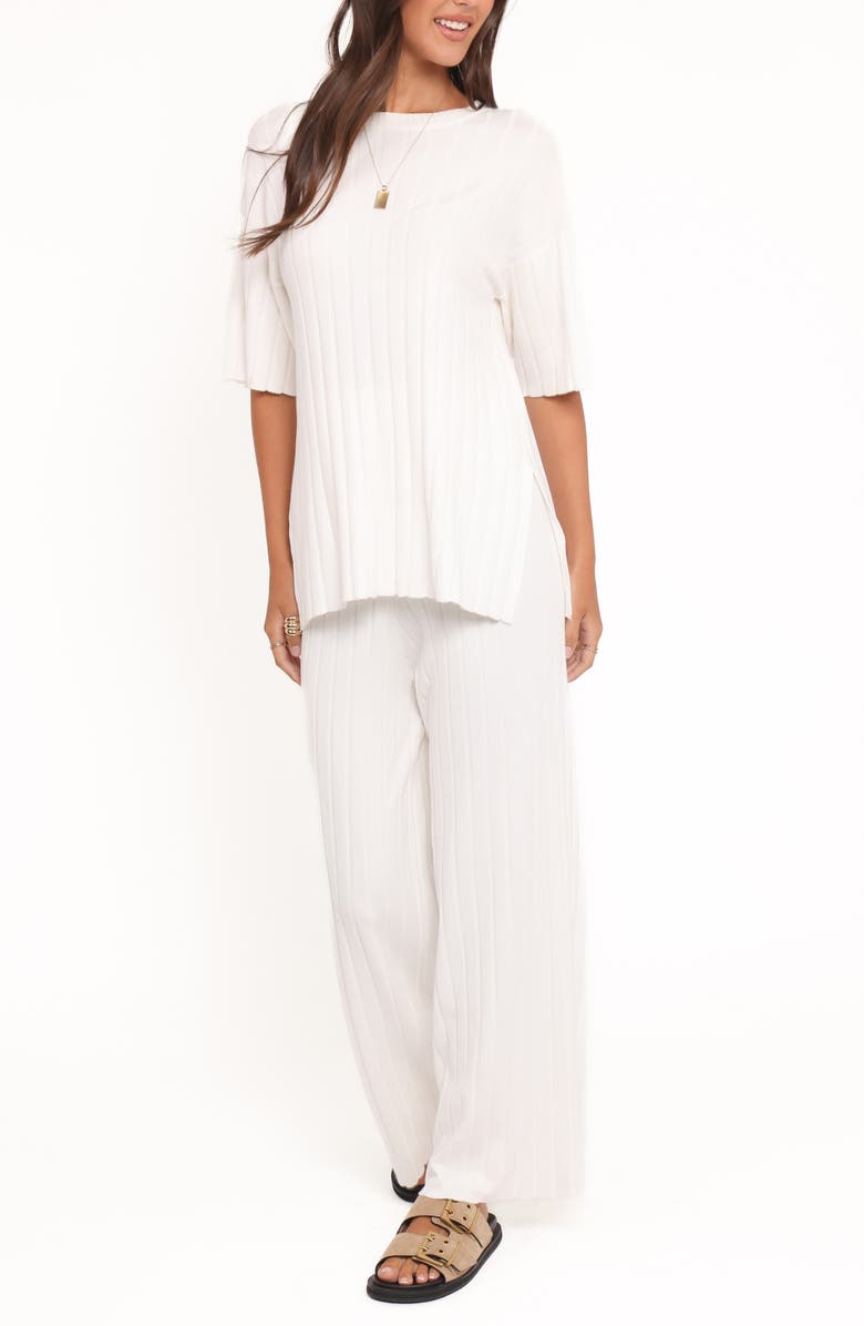 Petal & Pup Alix Ribbed Sweater & Pants Set, Main, color, Cream