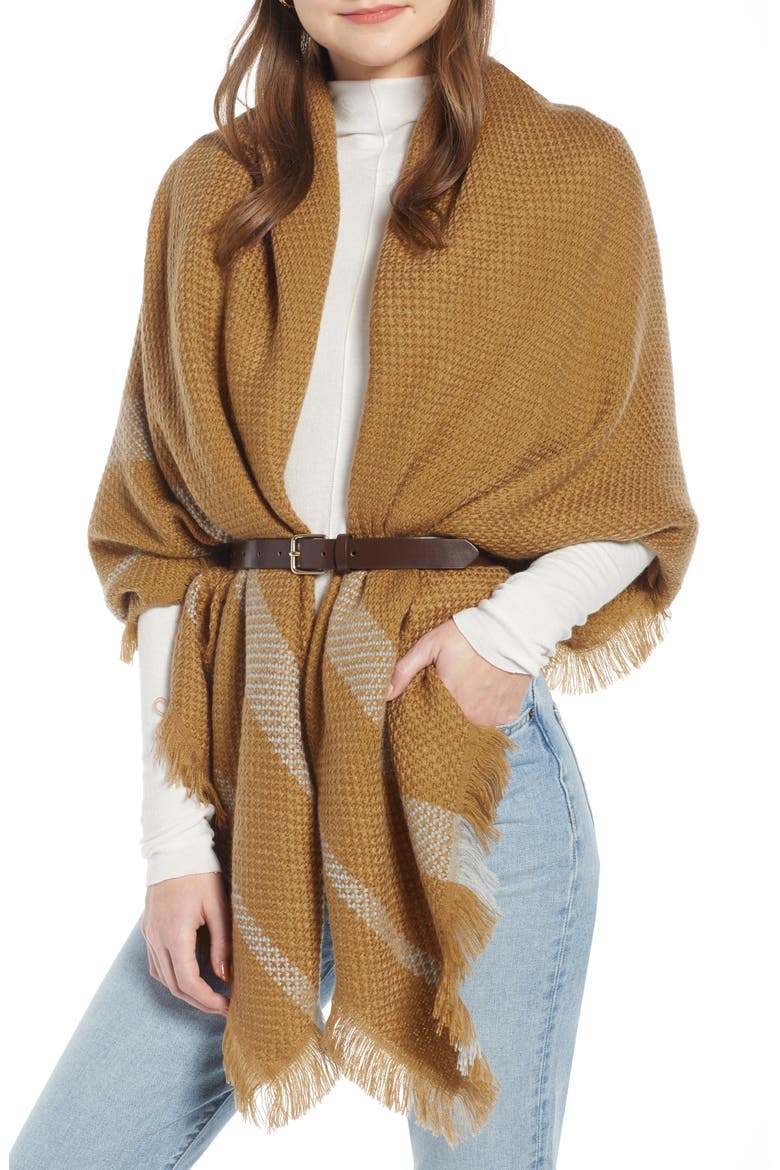 Quad Scarf (Nordstrom Exclusive), Main, color, CAMEL COMBO DAKOTA STRIPE
