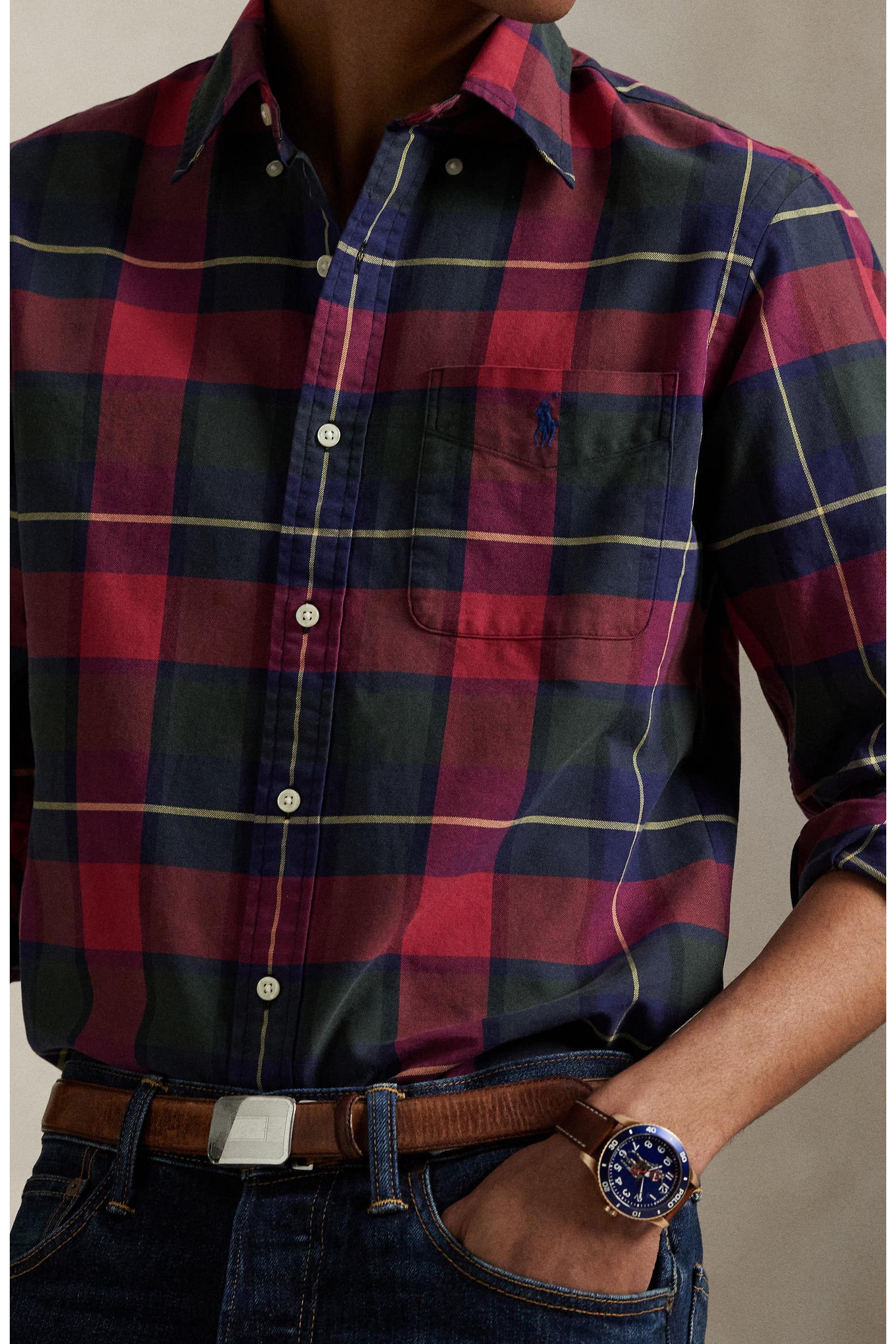 Classic Red Color Code Classic Fit Plaid Cotton Oxford Button-Down Shirt (Men) | Nordstromrack