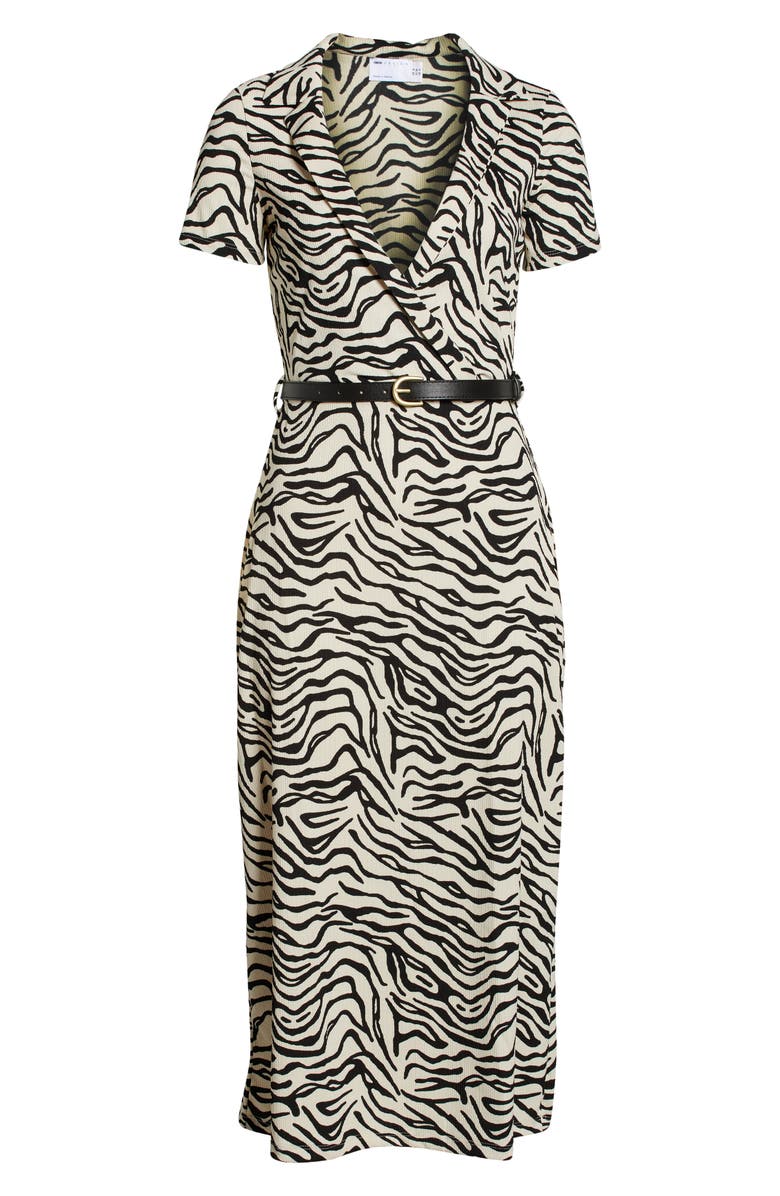 ASOS DESIGN Deep V-Neck Faux Wrap Midi Dress, Main, color,