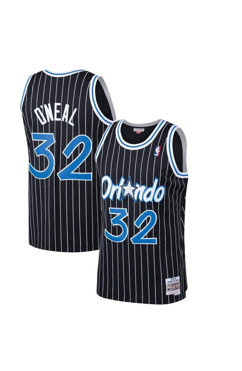 Mitchell & Ness Men's Mitchell & Ness Shaquille O'Neal Black Orlando Magic 1994-95 Hardwood Classics Swingman Jersey, Main, color,