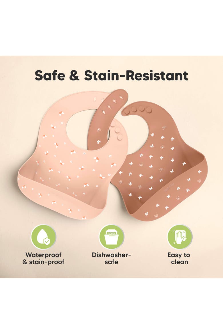 Prep Silicone Bibs, Alternate, color, Butterflies