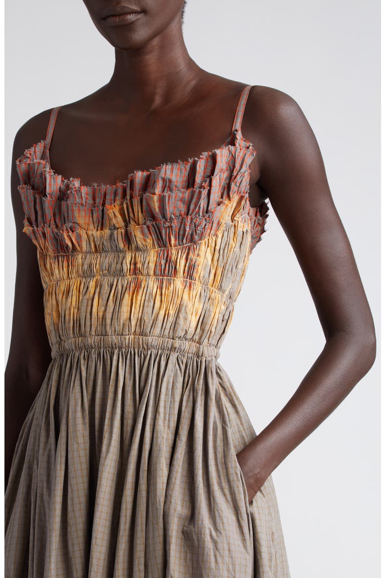 Brigitte Dip Dyed Ruffle Cotton Dress, Alternate, color, FIELDSTONE DIP DYE