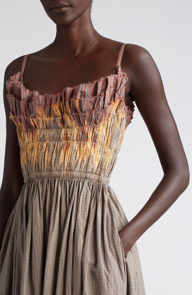 Altuzarra Brigitte Dip Dyed Ruffle Cotton Dress, Alternate, color, 