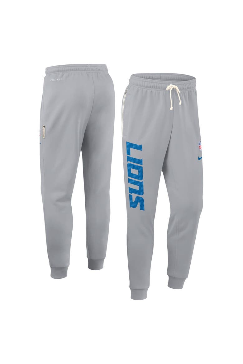 Men's Nike Gray Detroit Lions Sideline Ground Game Performance Taper Pants, Alternate, color, Gray