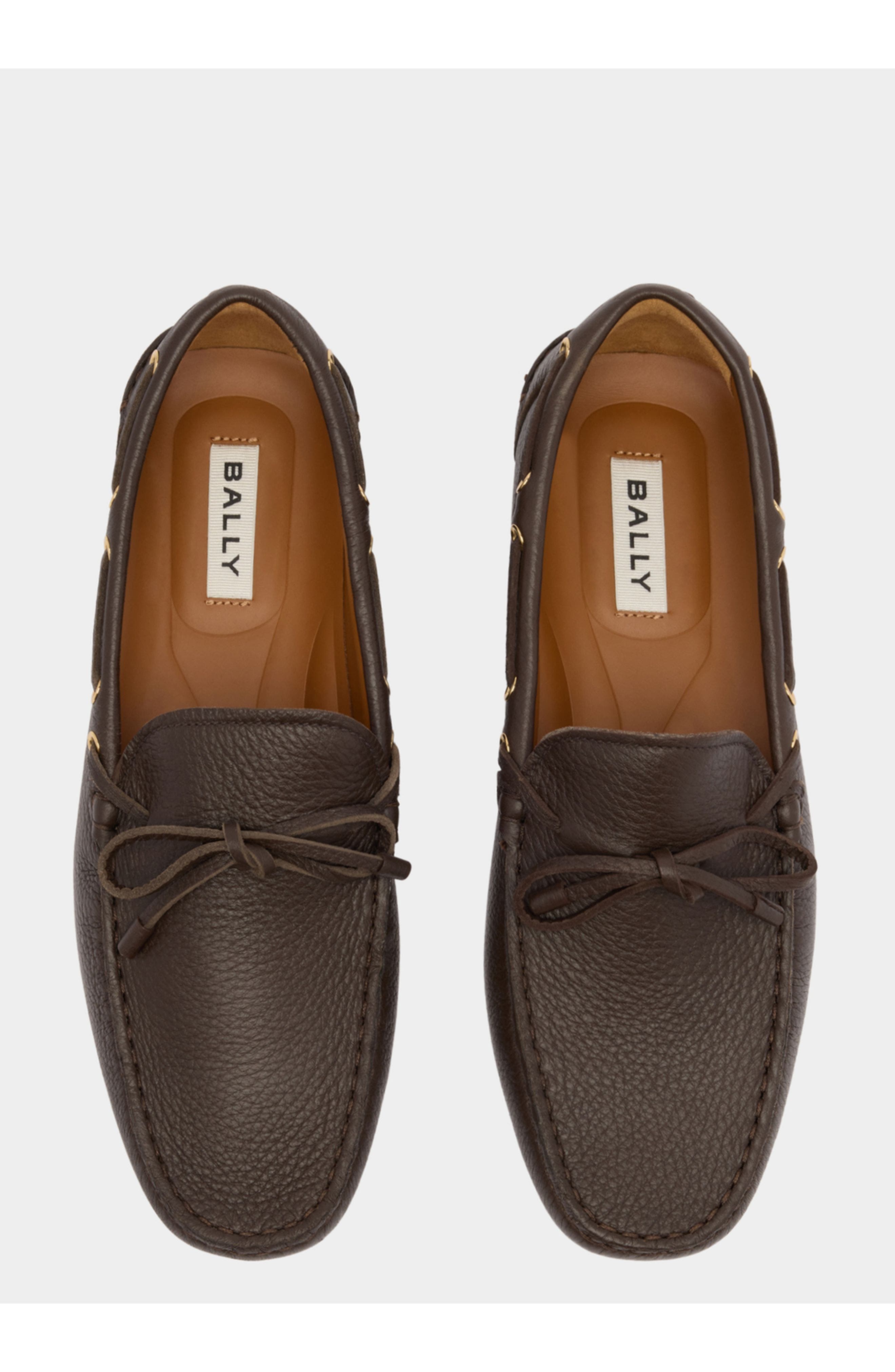 Bally Clay Driver in Grained Deer Leather, Alternate, color, Ebano 21