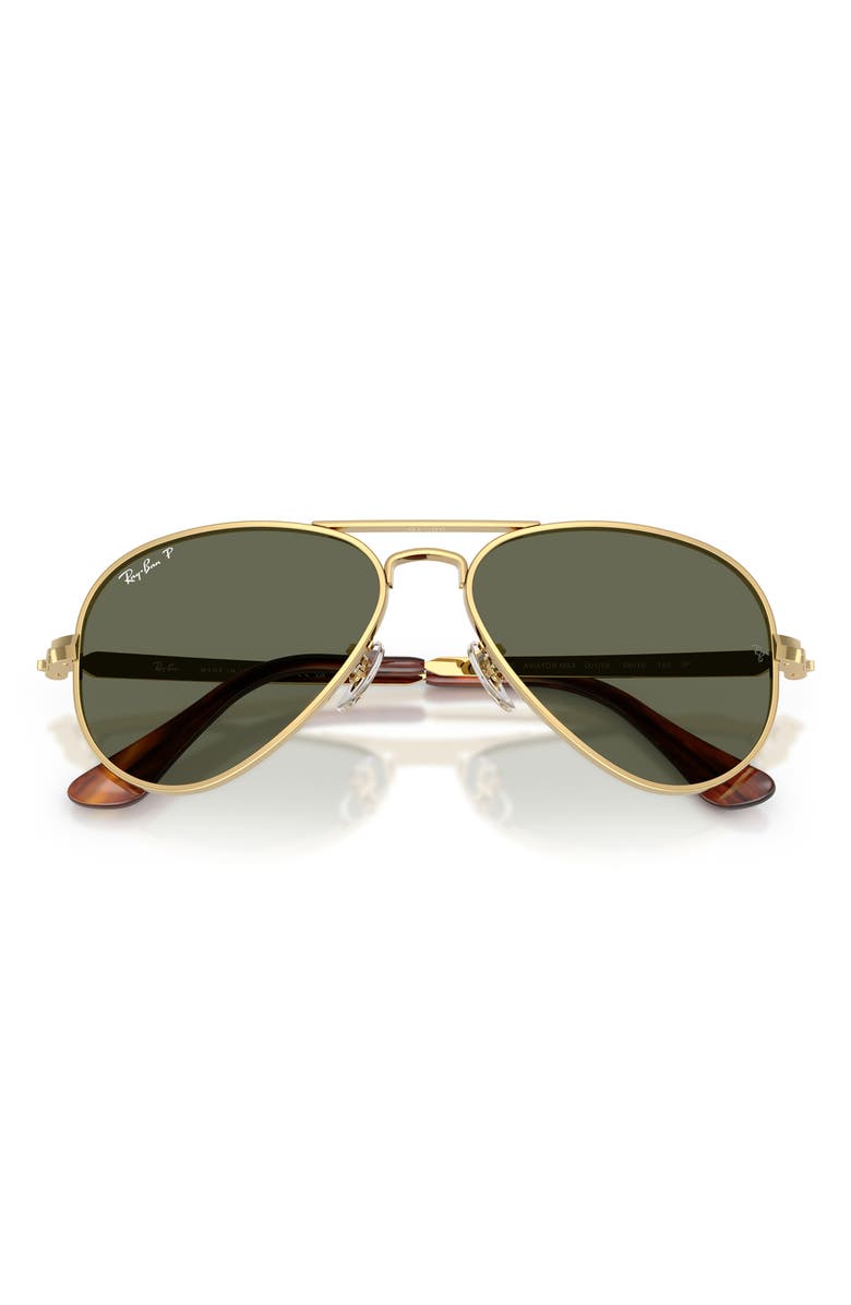 Ray-Ban Aviator Max 58mm Polarized Pilot Sunglasses, Alternate, color, Arista / Green Polar