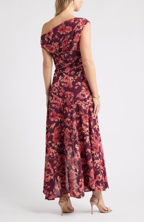 Chelsea28 Cascading Off The Shoulder Evening Dress In Multi