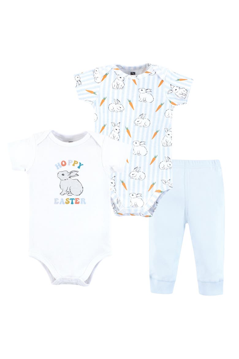 Two Bodysuits & Matching Pants Apparel Set, Main, color, Hoppy Easter