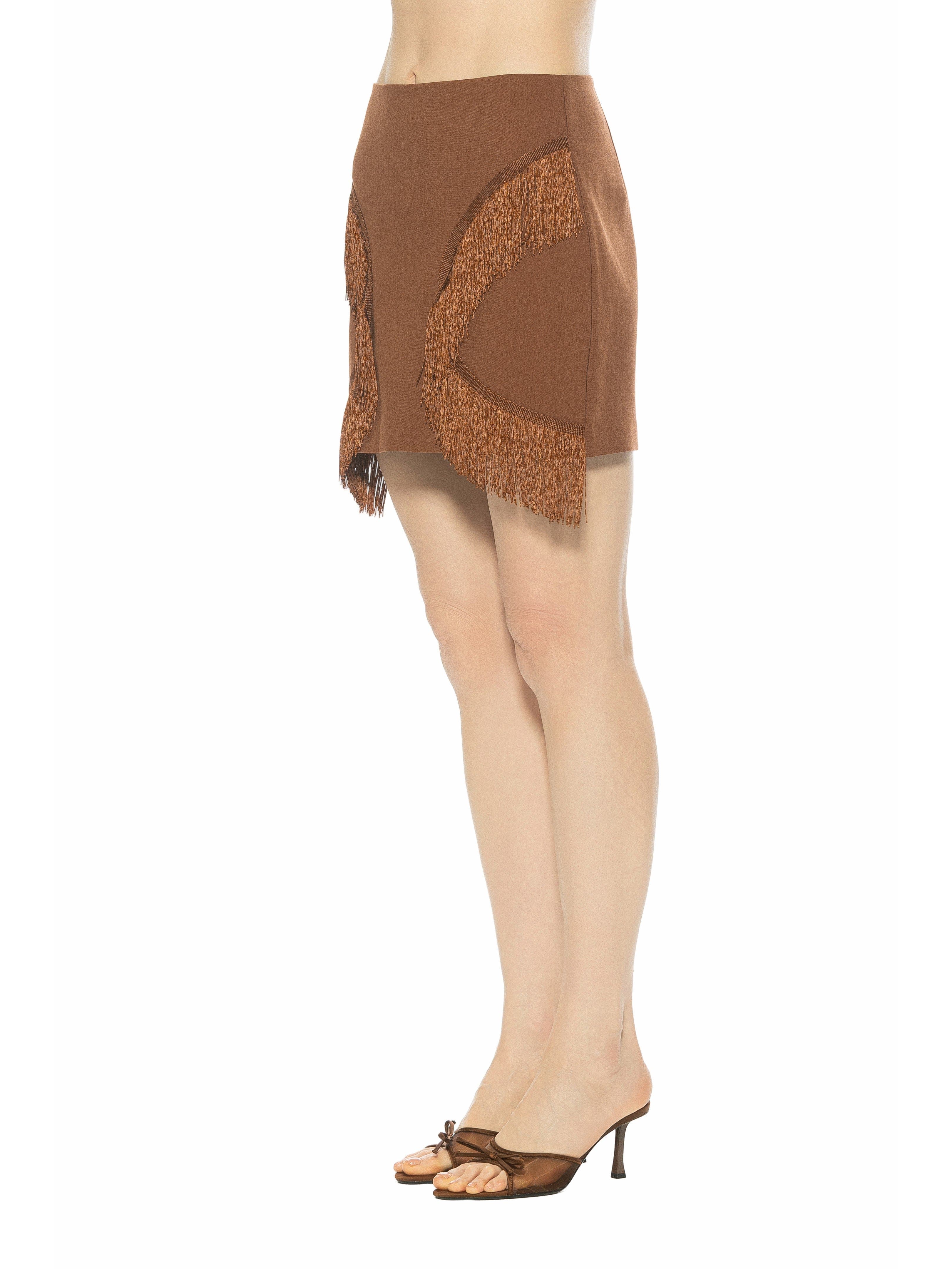 Lior Fringe Grommet Mini Skirt - image 2