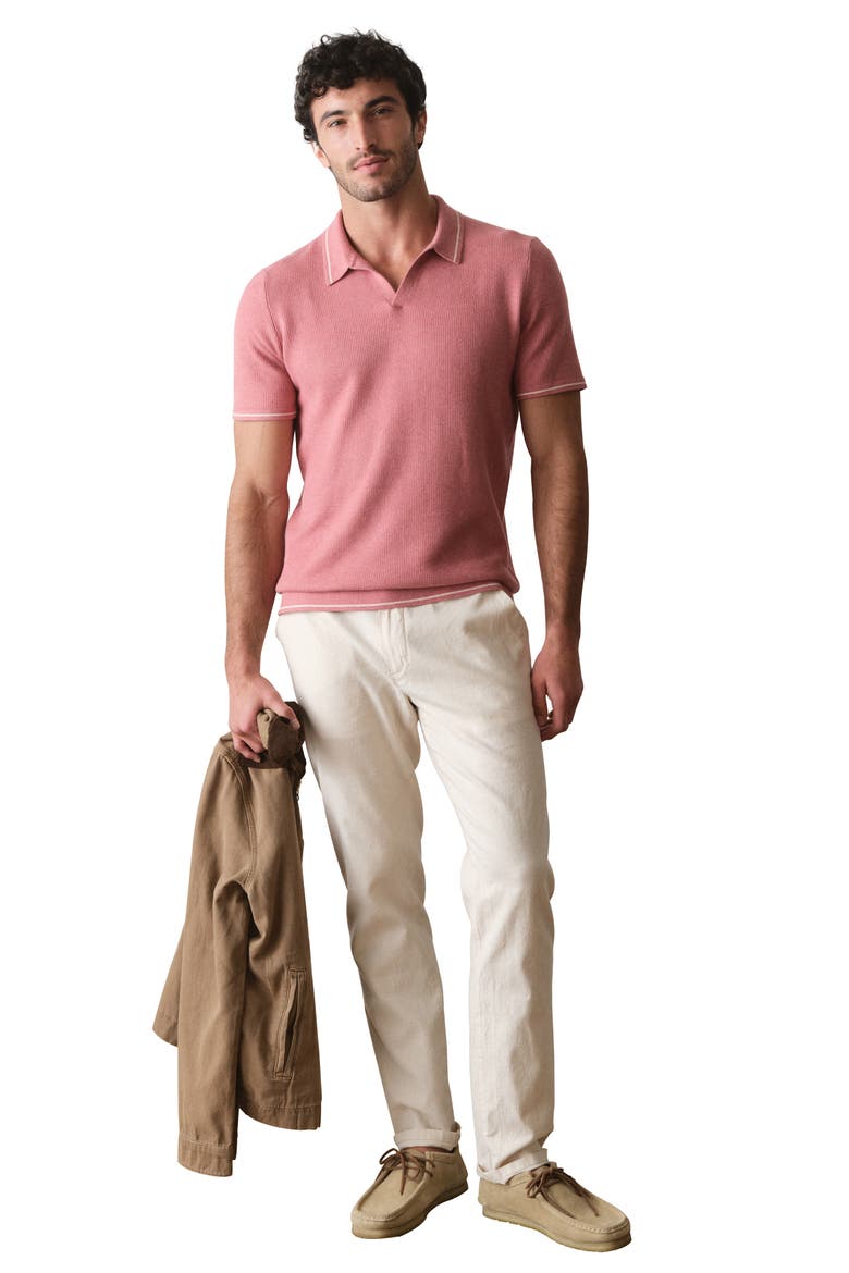Liam Cotton Blend Sweater Polo, Alternate, color, WITHERED ROSE