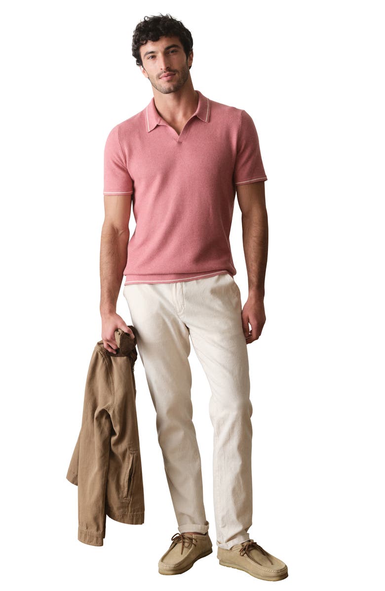 Marine Layer Liam Cotton Blend Sweater Polo, Alternate, color, Withered Rose